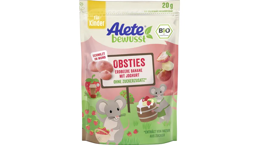 Alete bewusst Obsties Erdbeere Banane mit Joghurt 20 g
