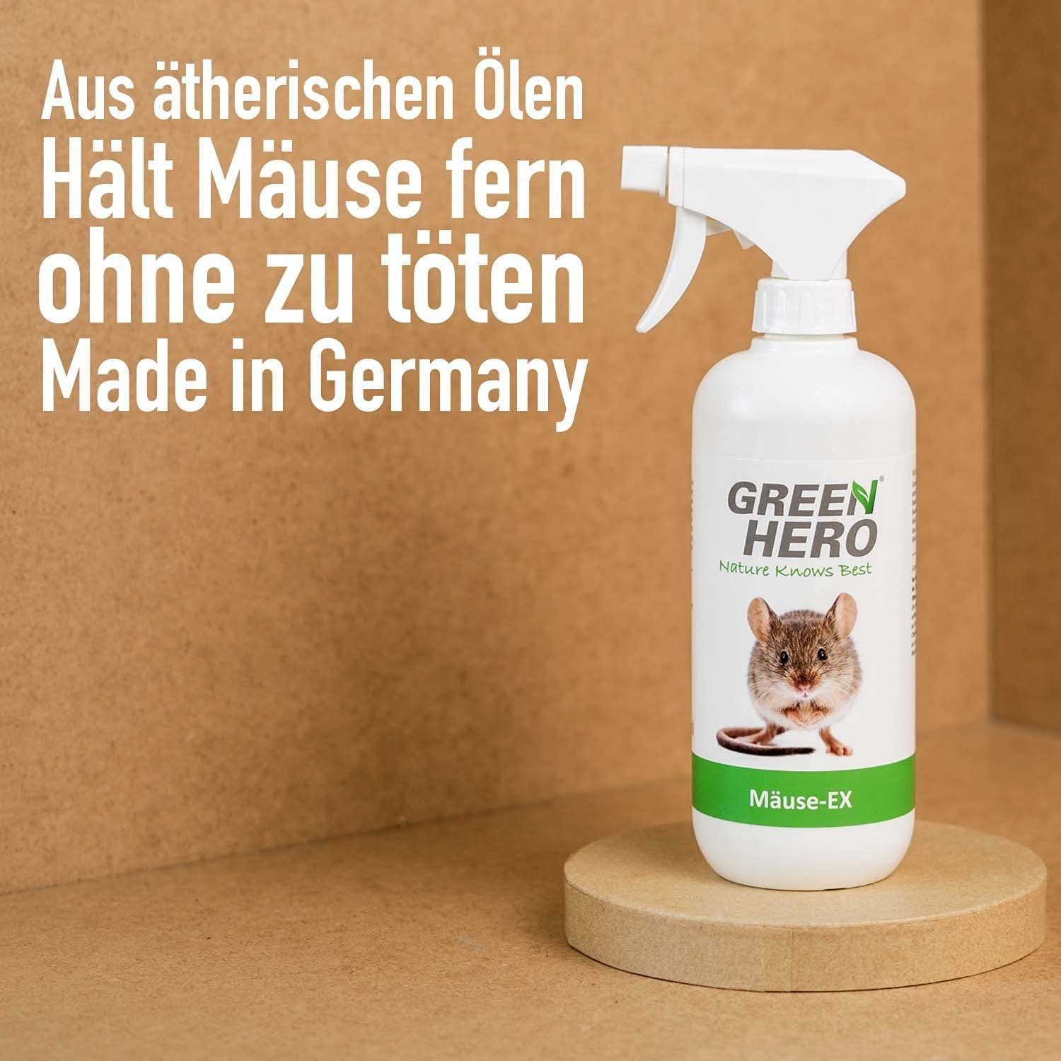 GreenHero Vergrämungsmittel Mäuse-Ex Spray zur Mäuseabwehr, 500 ml