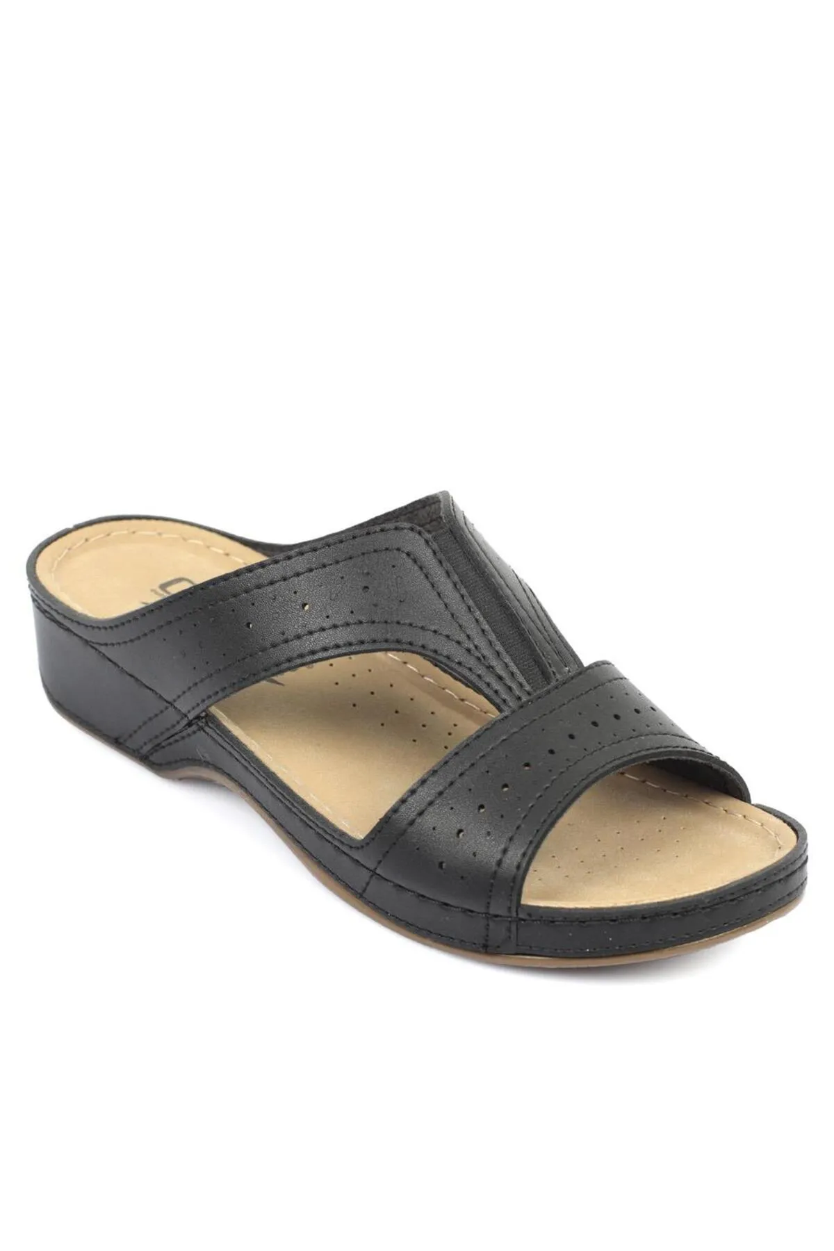 Capone Outfitters  Capone Z0426 Schwarze anatomische Komfort-Hausschuhe für Damen