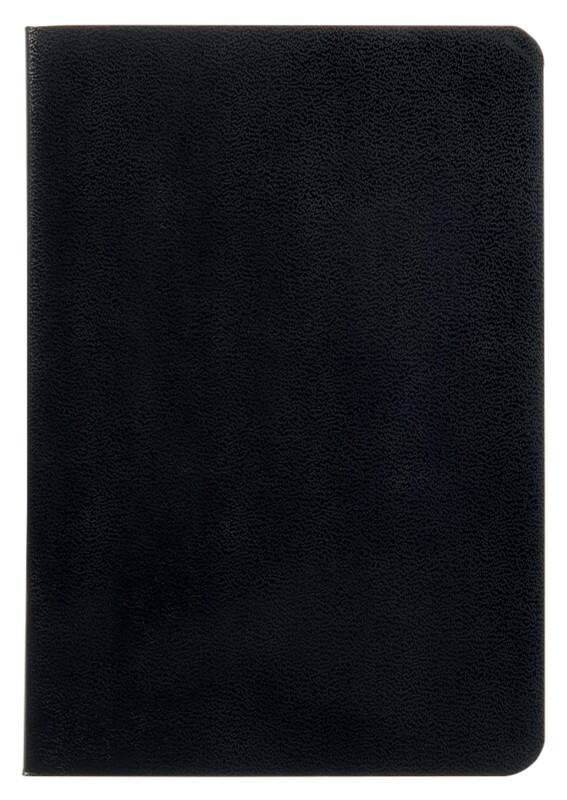 Ursus Style Notizbuch DIN A6 Kariert Geleimt Wachsgewebe Schwarz Nicht perforiert 96 Seiten 48 Blatt