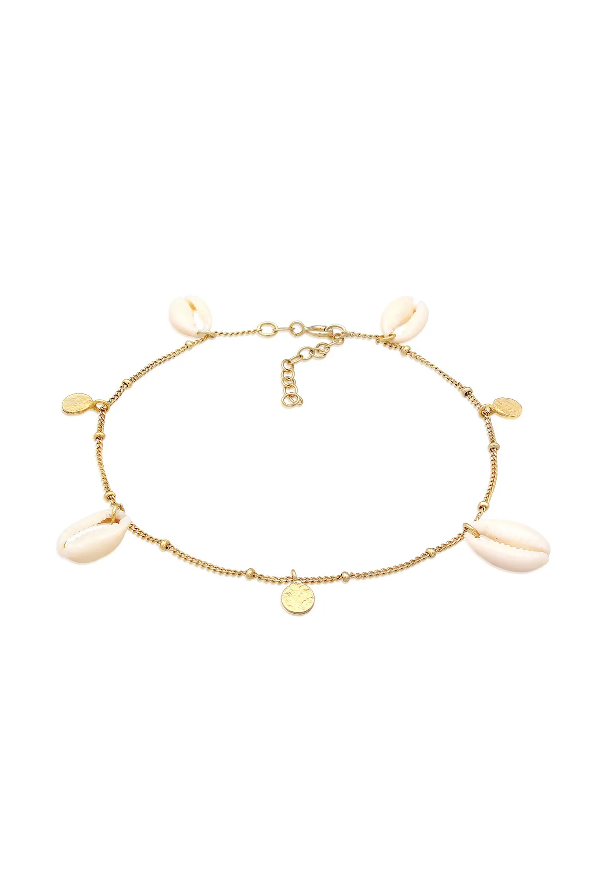 ELLI  Fußschmuck Plättchen Kauri Muschel Maritim 925 Silber