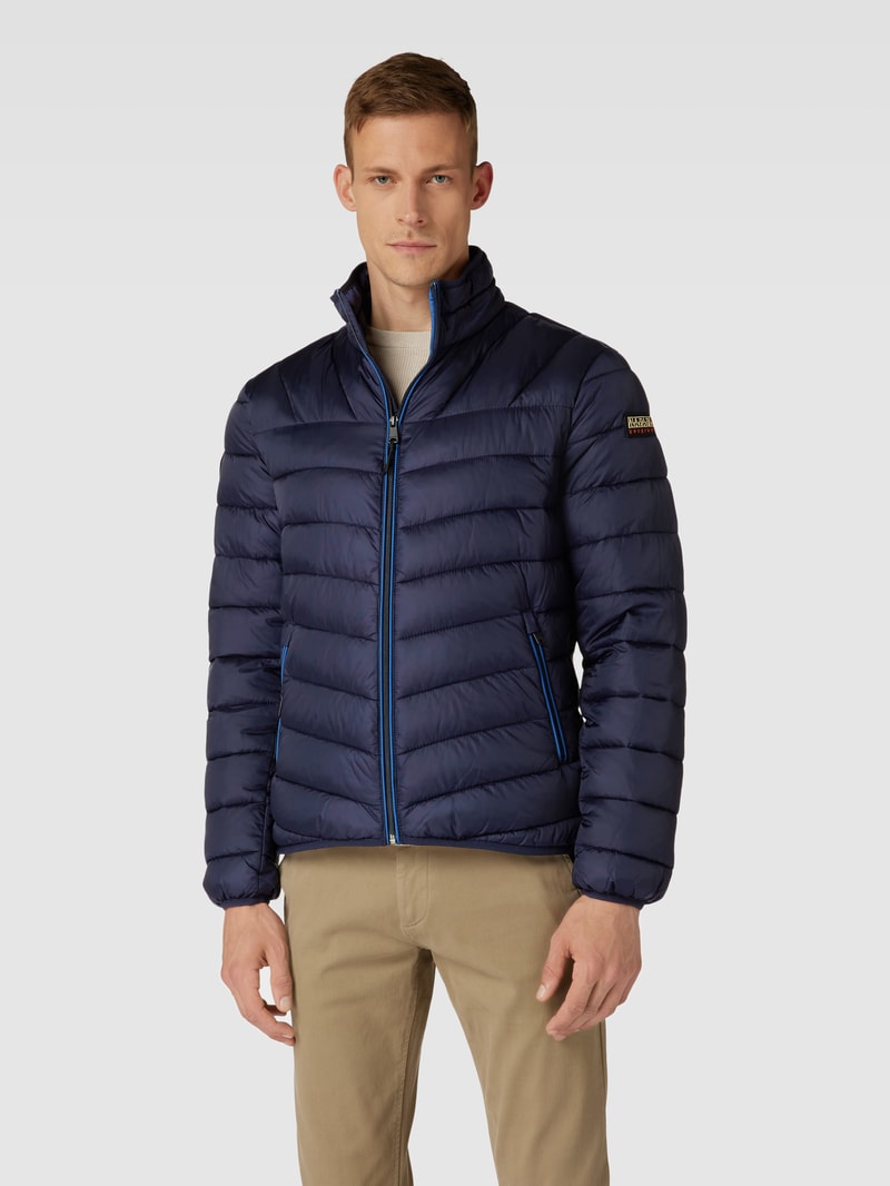 Steppjacke mit Stehkragen Modell 'AERONS' in marineblau