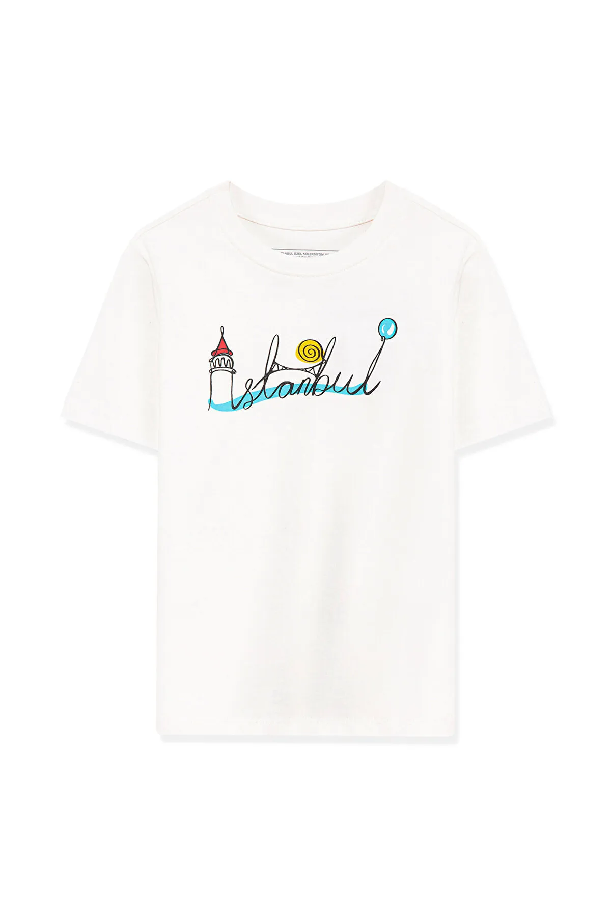 Mavi  Weißes T-Shirt mit Istanbul-Aufdruck, normale Passform / normale Passform6610202-70057