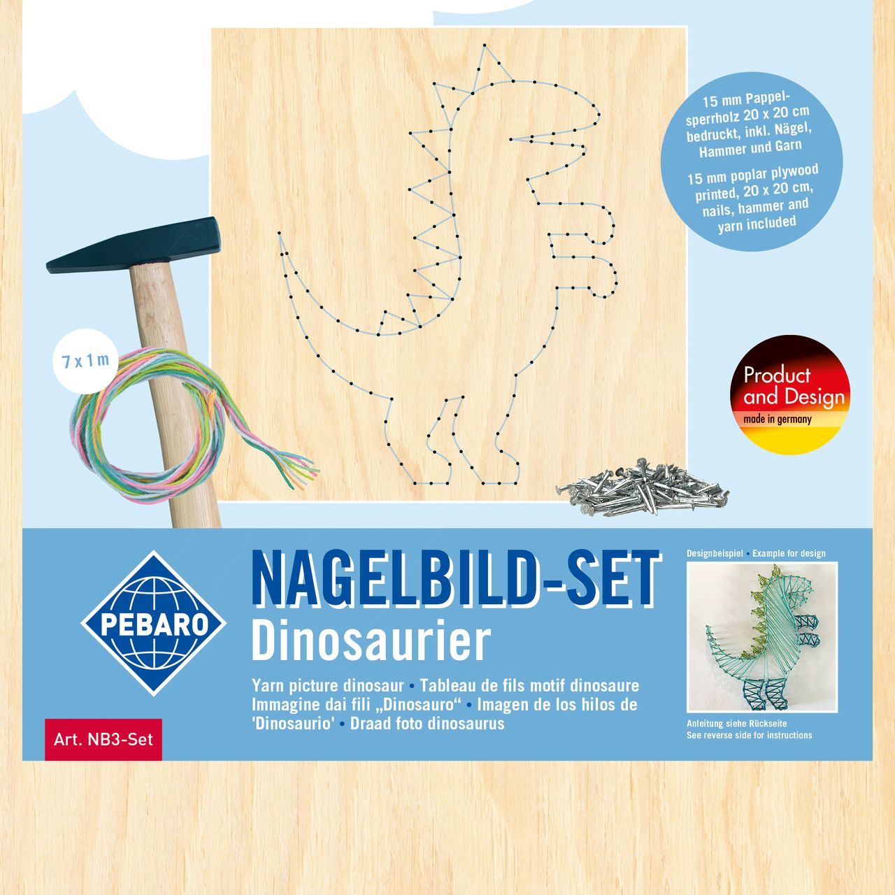 PEBARO Nagelbild-Set Dinosaurier