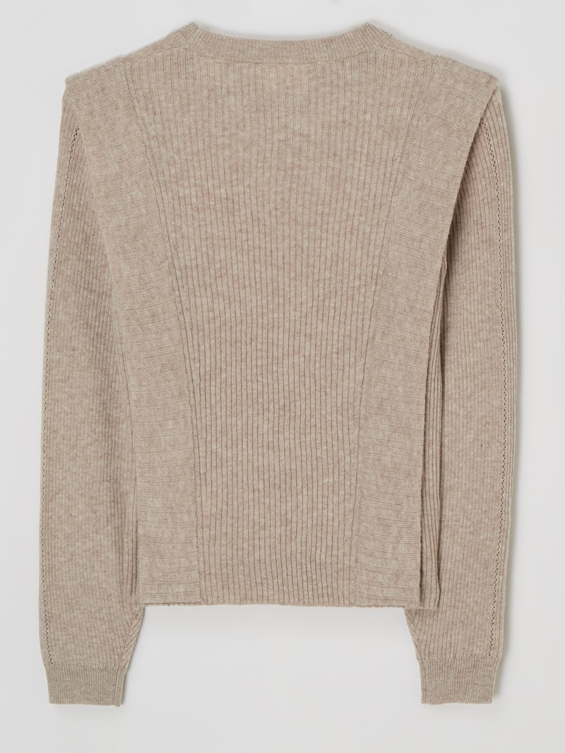 Pullover aus Wollmischung in ecru meliert