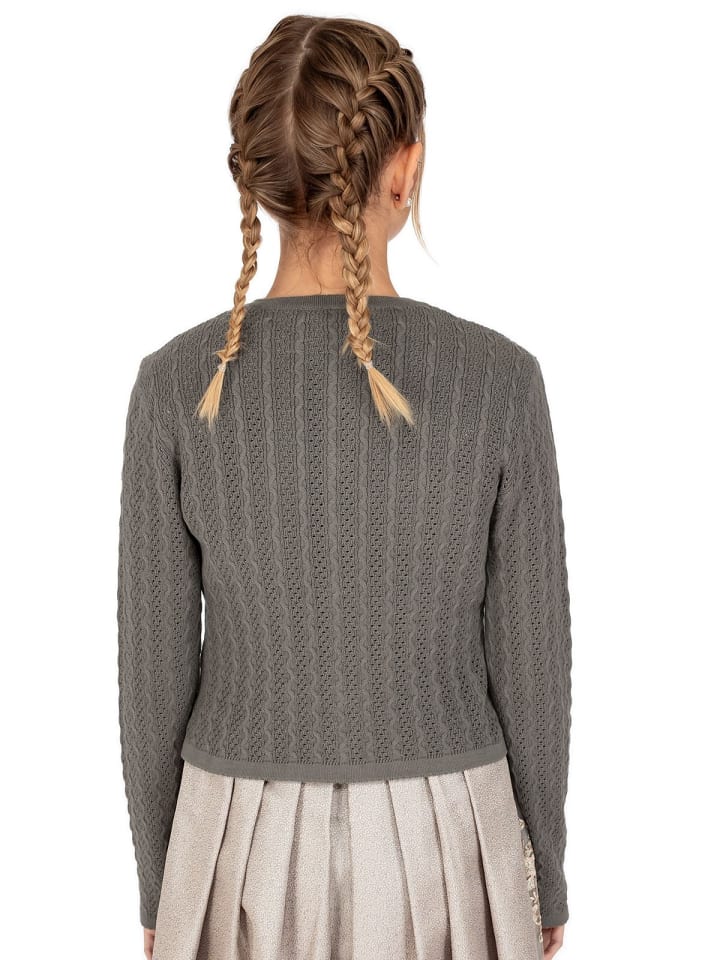 OS-Trachten Strickjacke 457000-7019 in mittelgrau günstig kaufen