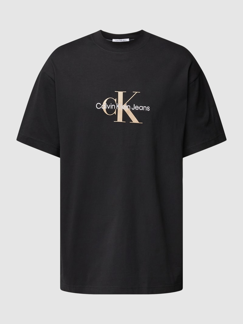 T-Shirt mit Label-Print Modell 'ARCHIVAL' in schwarz