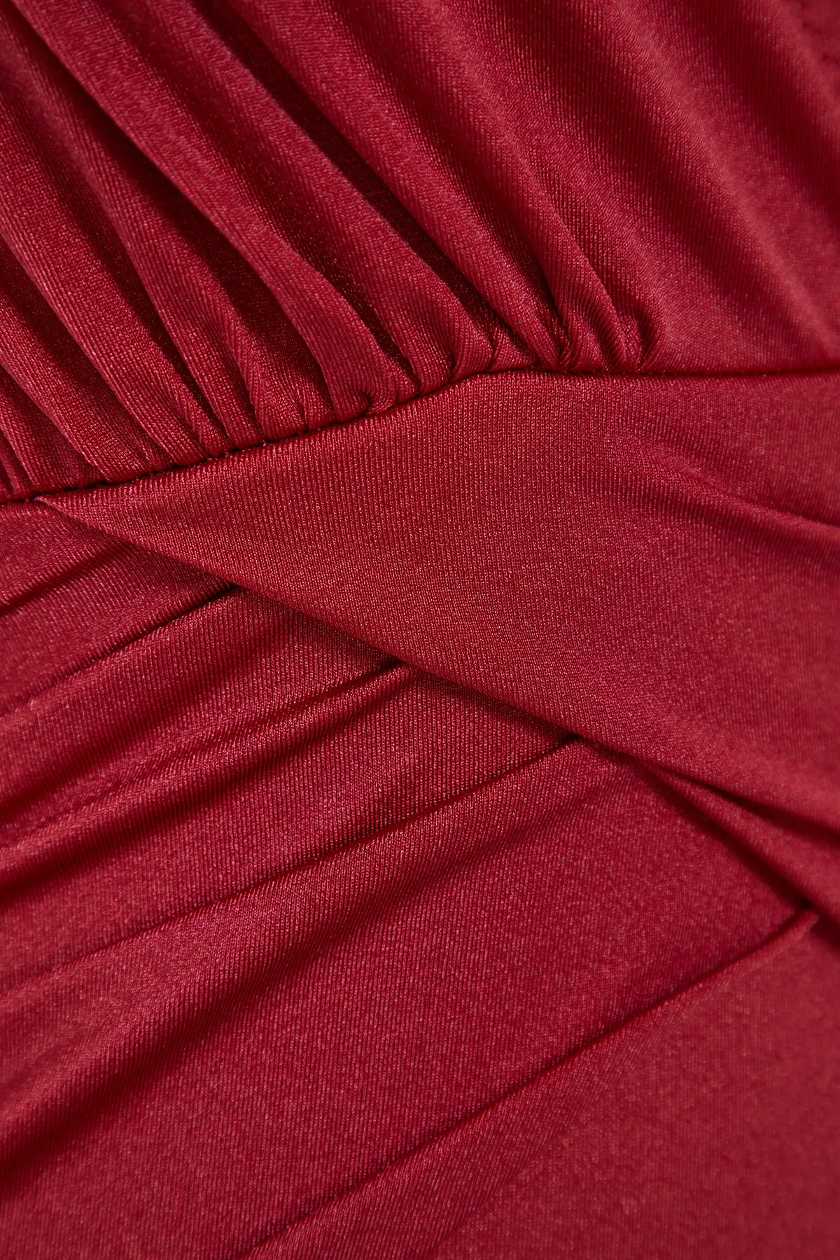 Trendyol Collection  Burgunderroter zweireihiger, drapierter normaler Badeanzug TBESS21MA0042