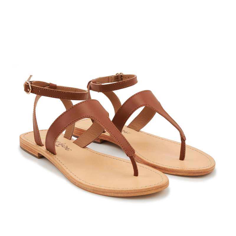 Sandales en cuir Brie Cognac