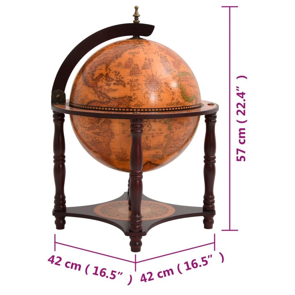 vidaXL Barschrank Globus-Bar Braun Massivholz Eukalyptus (1-St)