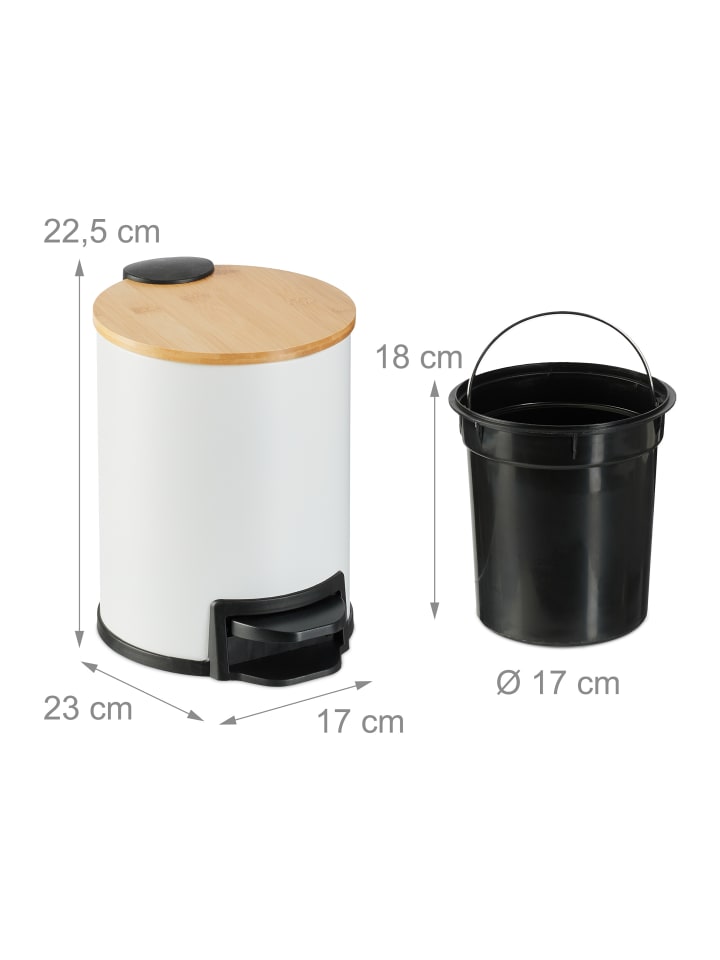 relaxdays Mülleimer Bad in Weiß - 3 l günstig kaufen onesize