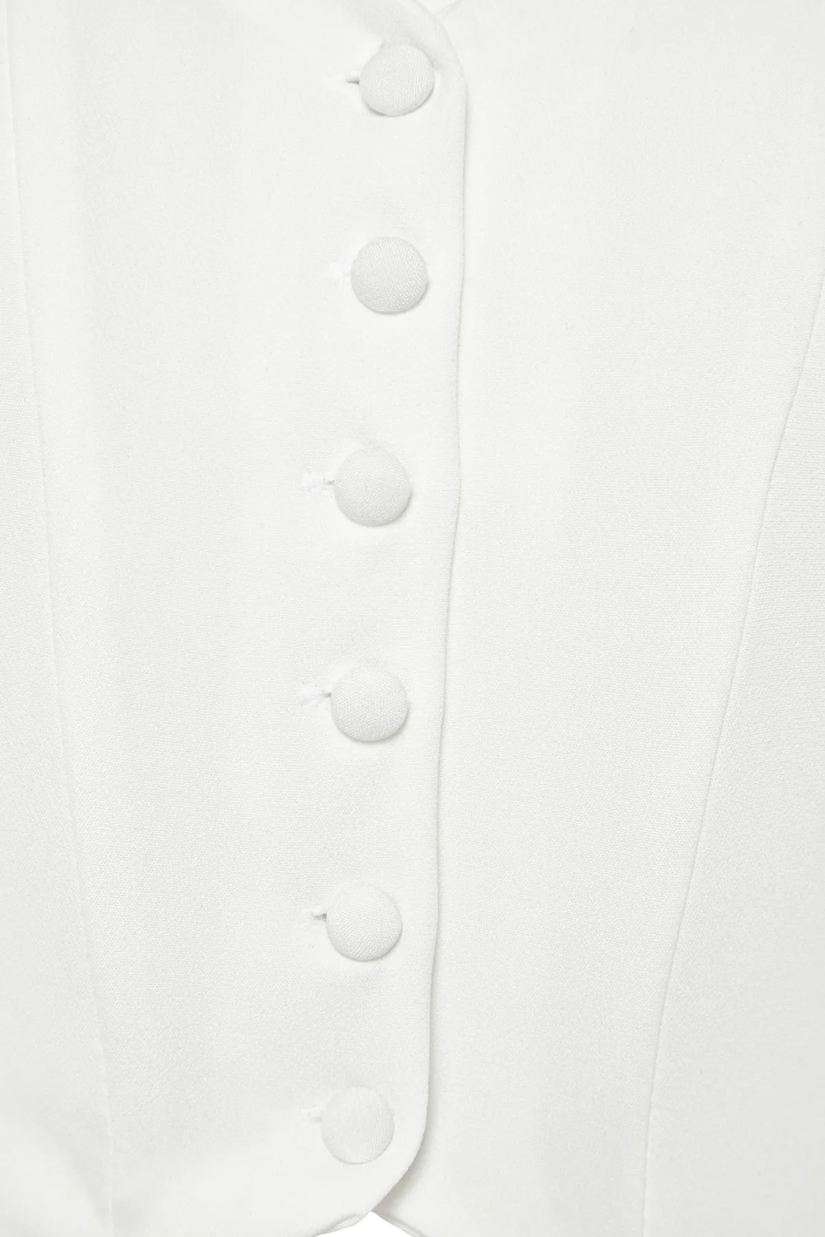 Trendyol Collection  Ecrufarbenes, bauchfreies, gefüttertes Bustier aus Webstoff TPRSS23BS00045