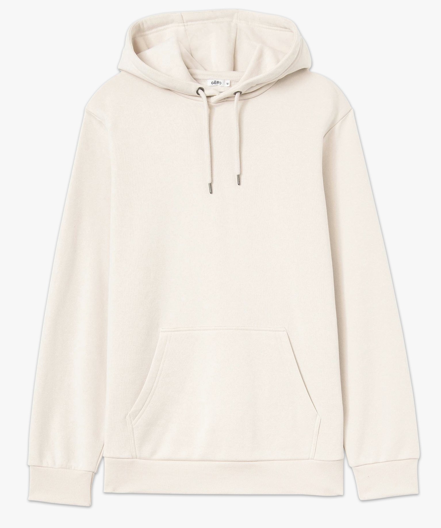 Sweat homme à capuche intérieur molletonné ecru | GEMO