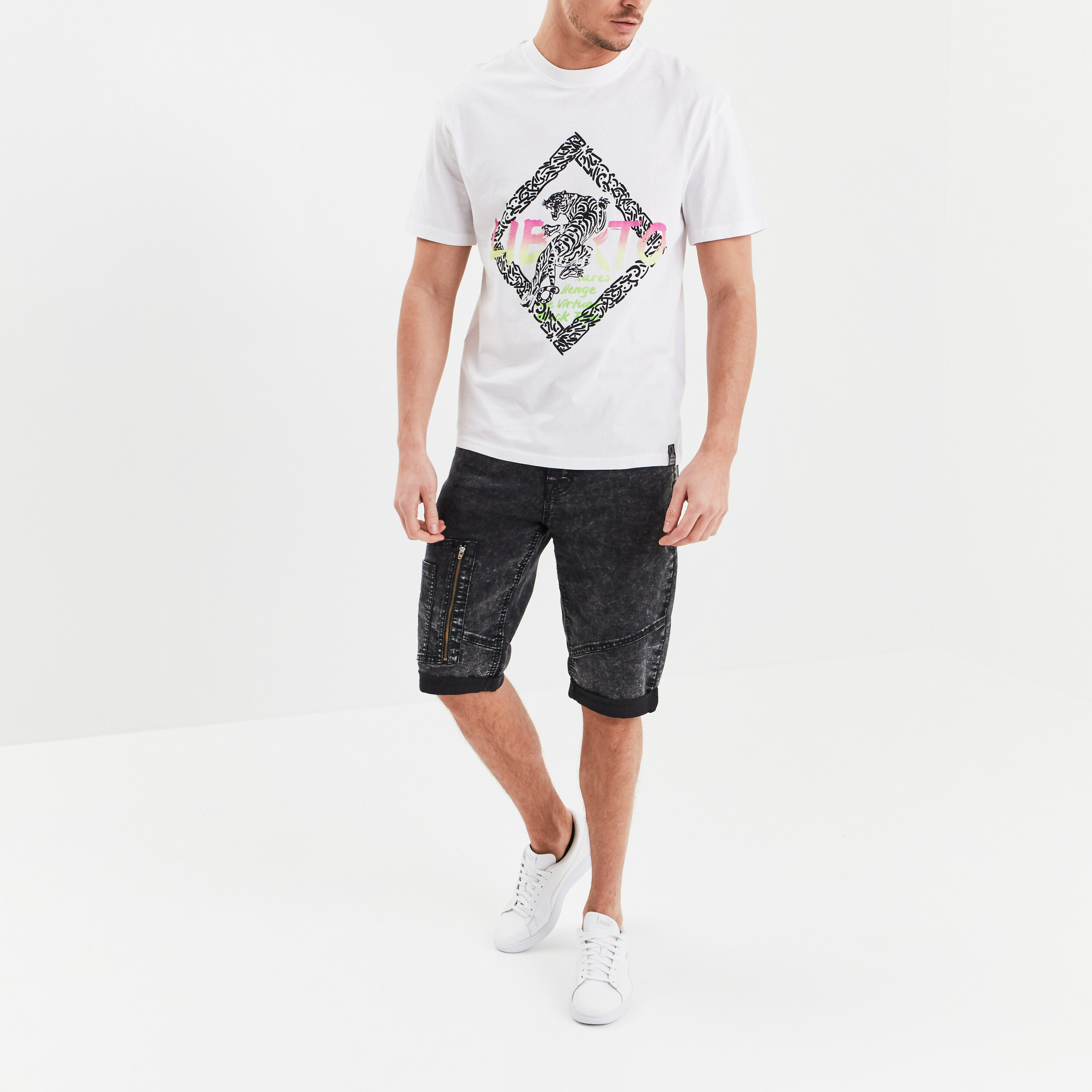 T-shirt manches courtes Liberto blanc homme | La Halle