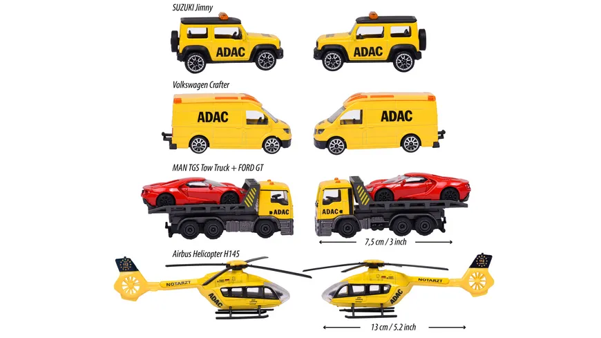 Majorette - Geschenkset ADAC Serviceflotte