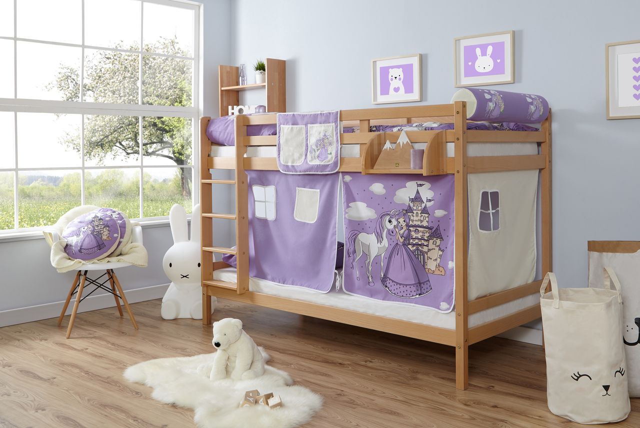 Ticaa Etagenbett Rene Buche Horse-Lila,A1