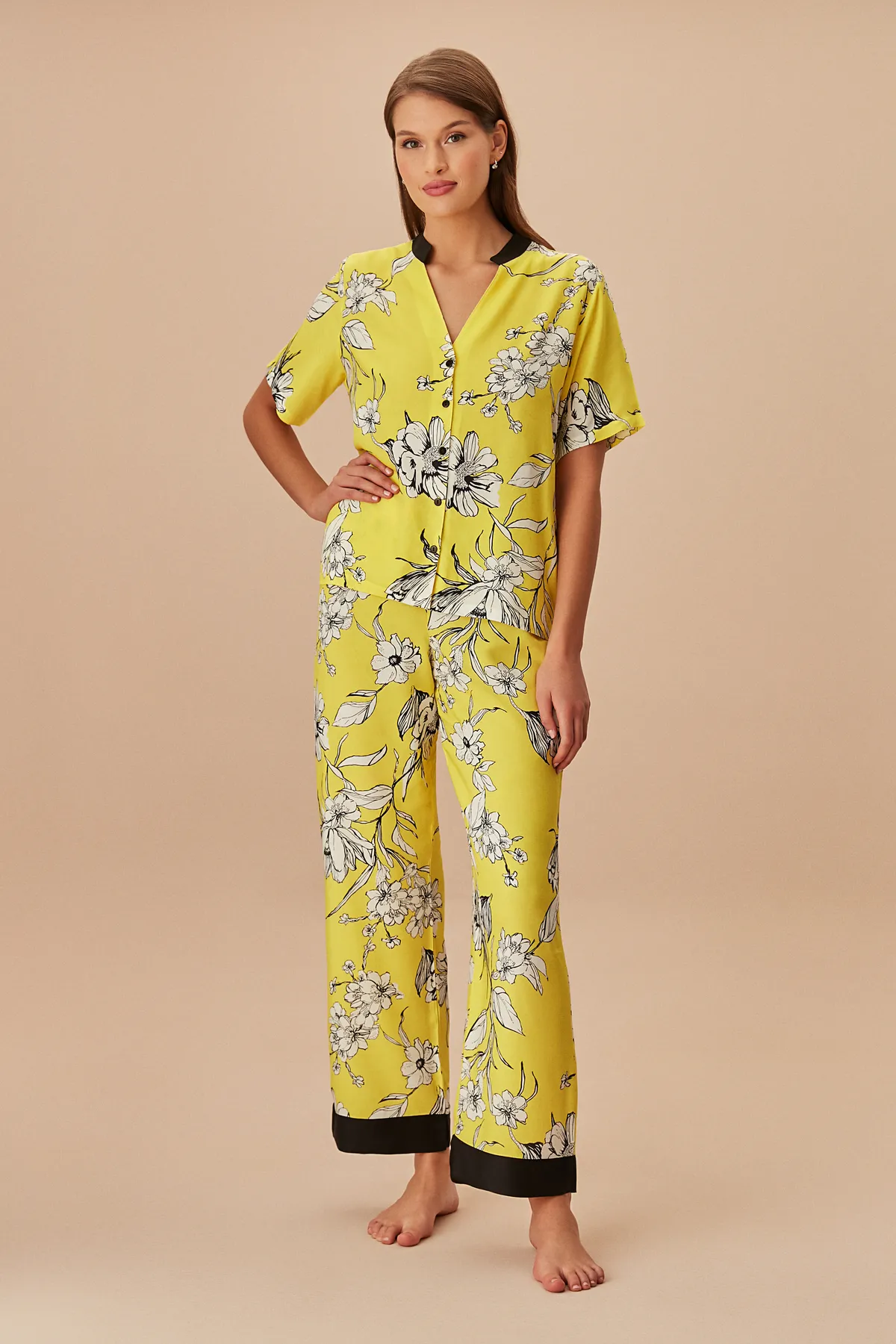 SUWEN  Iris maskulines Pyjama-Set