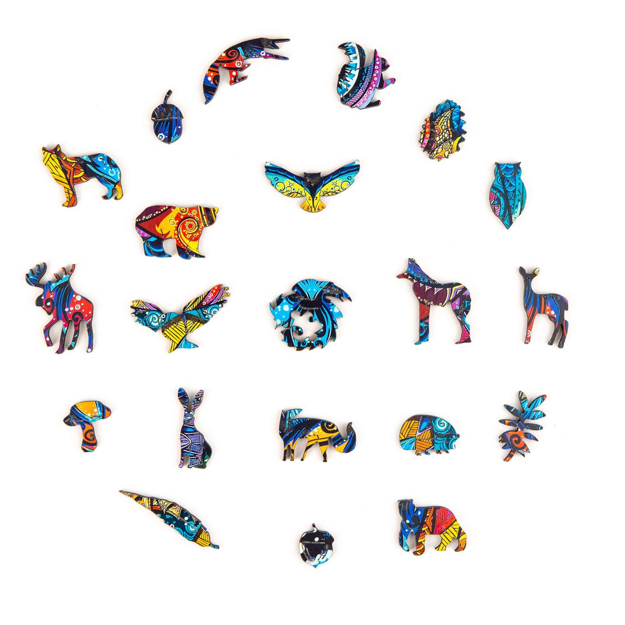 Unidragon Puzzle Unidragon Anmutige Eule Holzpuzzle, 186 Puzzleteile