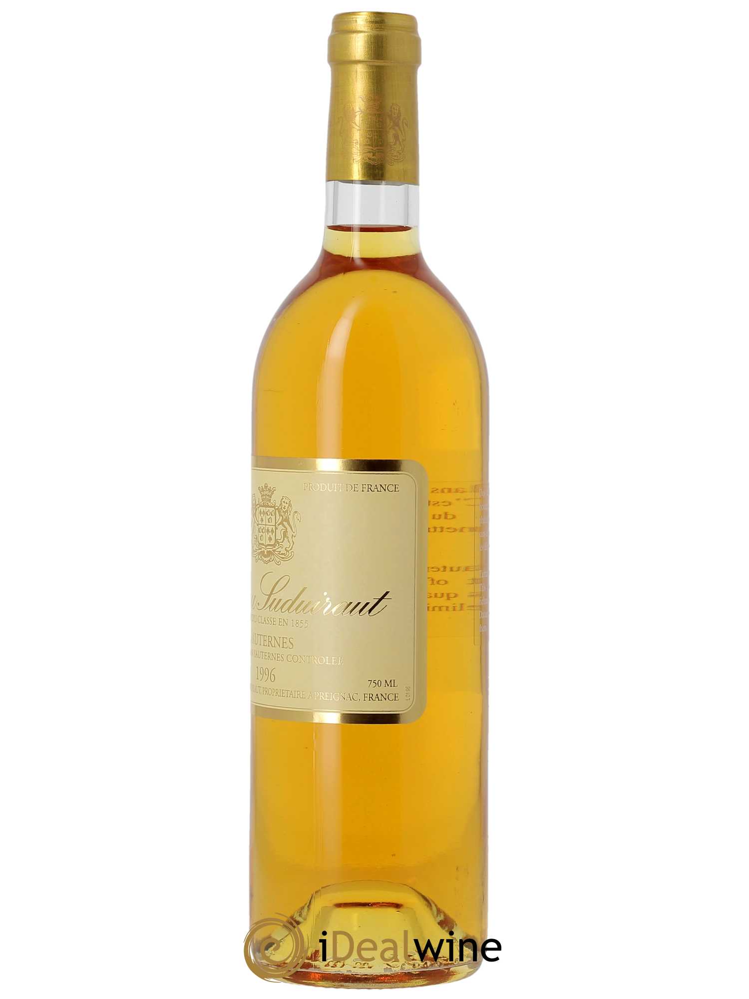 Château Suduiraut 1er Grand Cru Classé (CBO à partir de 6 BTS) 1996 - Lot de 1 Bouteille