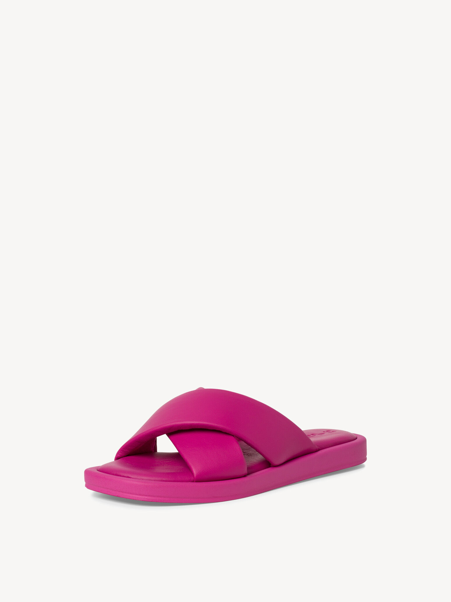 Mule en cuir - rose fuchsia