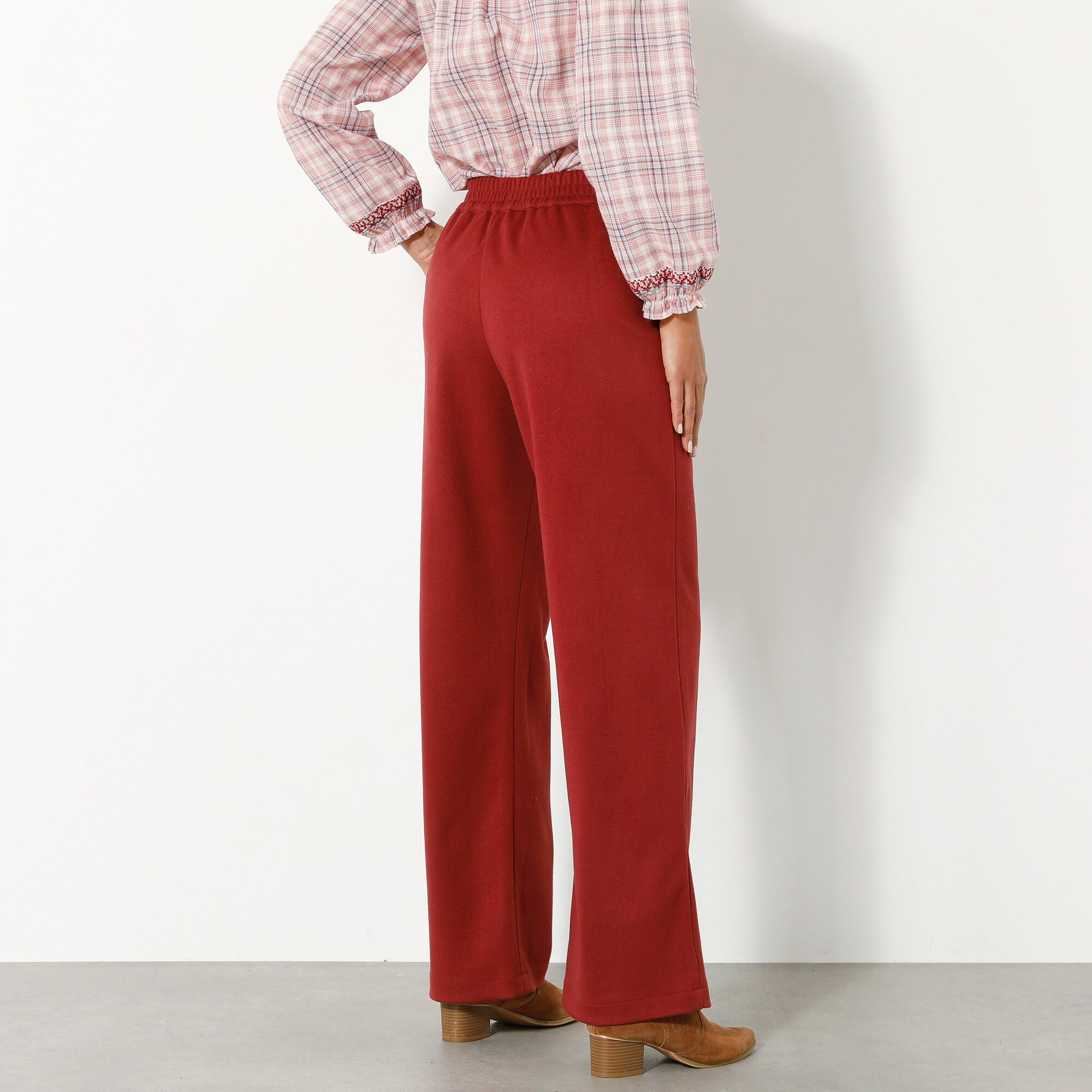 Pantalon large chaud, aspect lainage