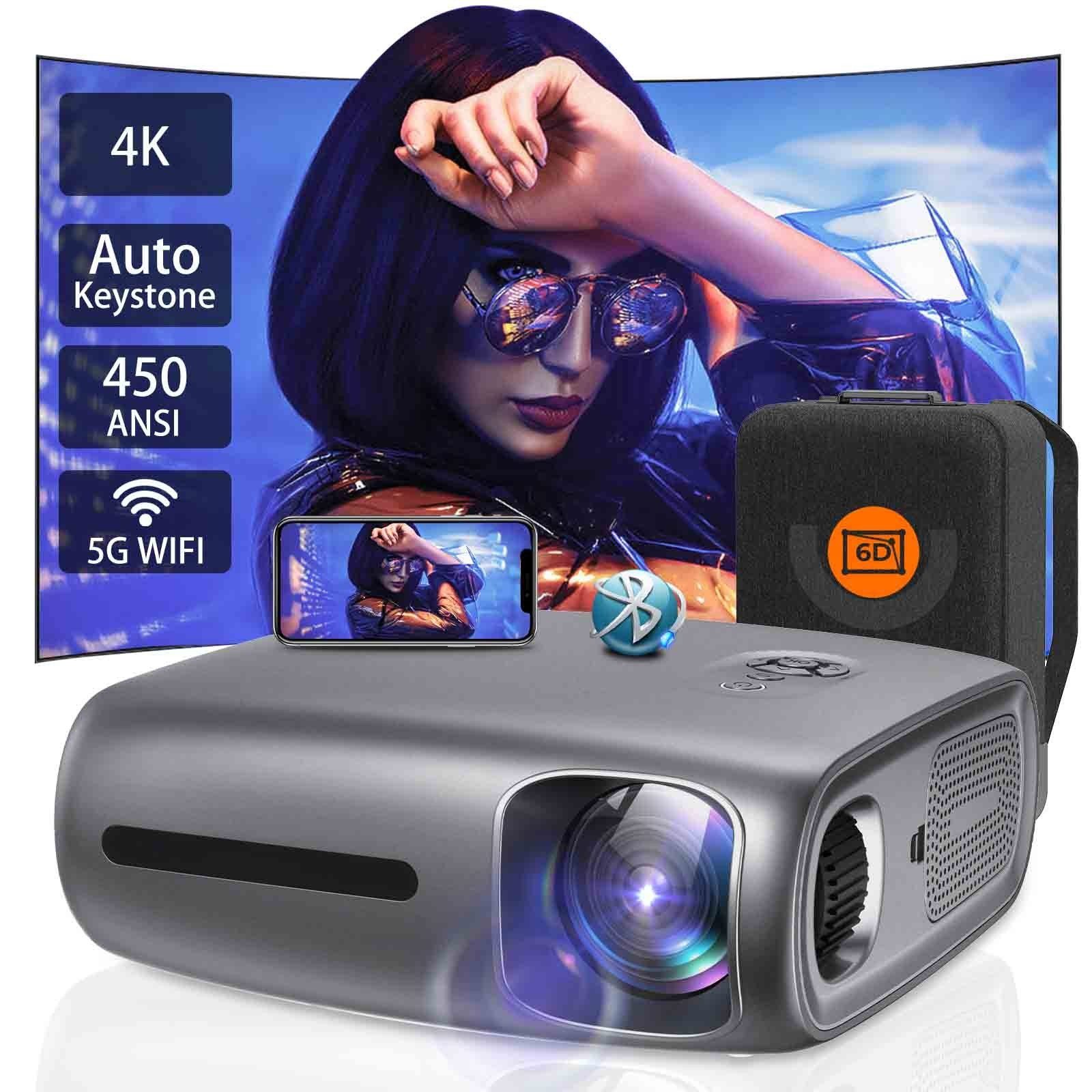 Sinaopus HD Projektor, 5G WiFi Bluetooth Beamer 4K LED-Beamer (1920x1080 px, Full HD)