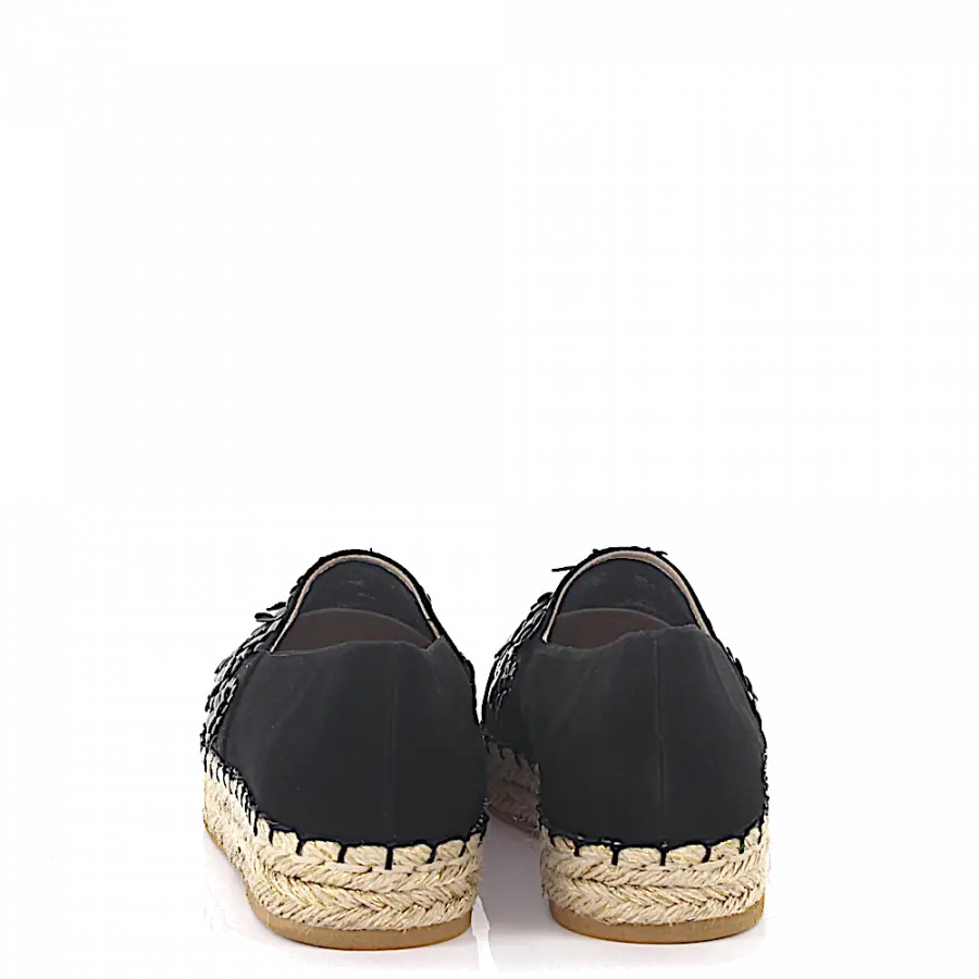 Elie Saab - Espadrilles Blumenmuster schwarz - schwarz