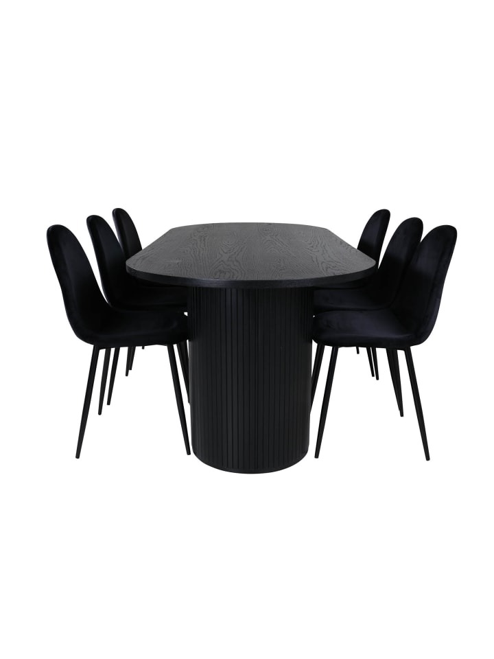 ebuy24 Essgruppe Bianca 65 (7-teilig) Schwarz 90 x 200 cm günstig kaufen onesize