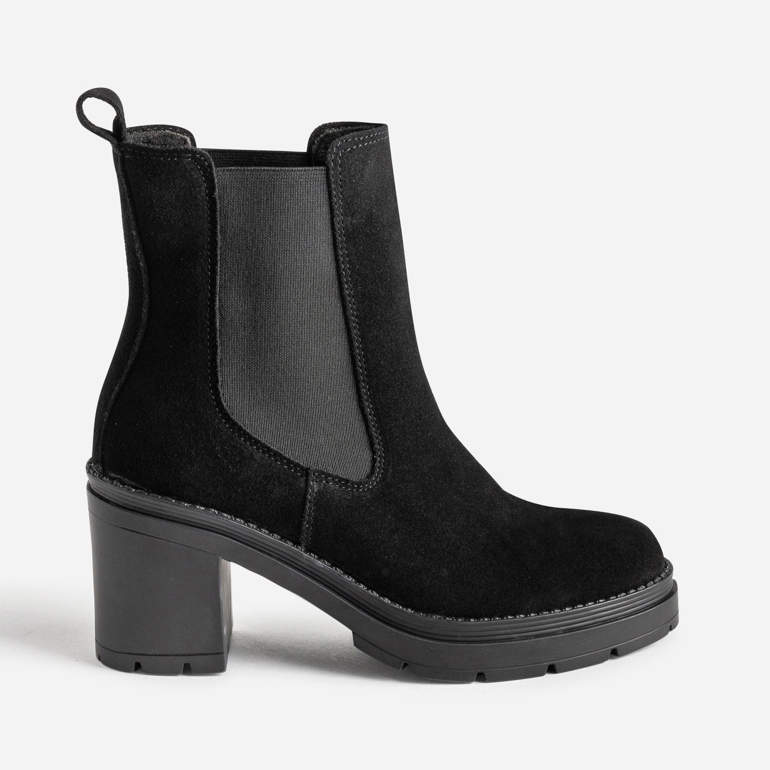Chelsea boots TEXTO noir en cuir velours