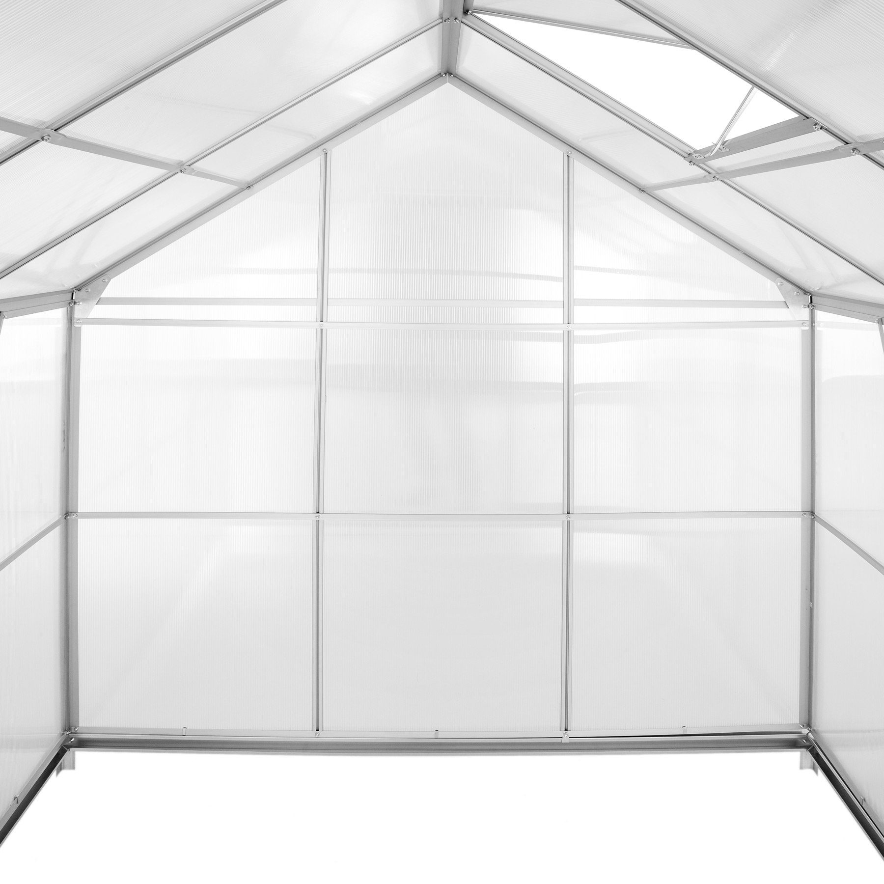 tectake Gewächshaus Gewächshaus aus Aluminium ohne Fundament, 0,40 mm Wandstärke
