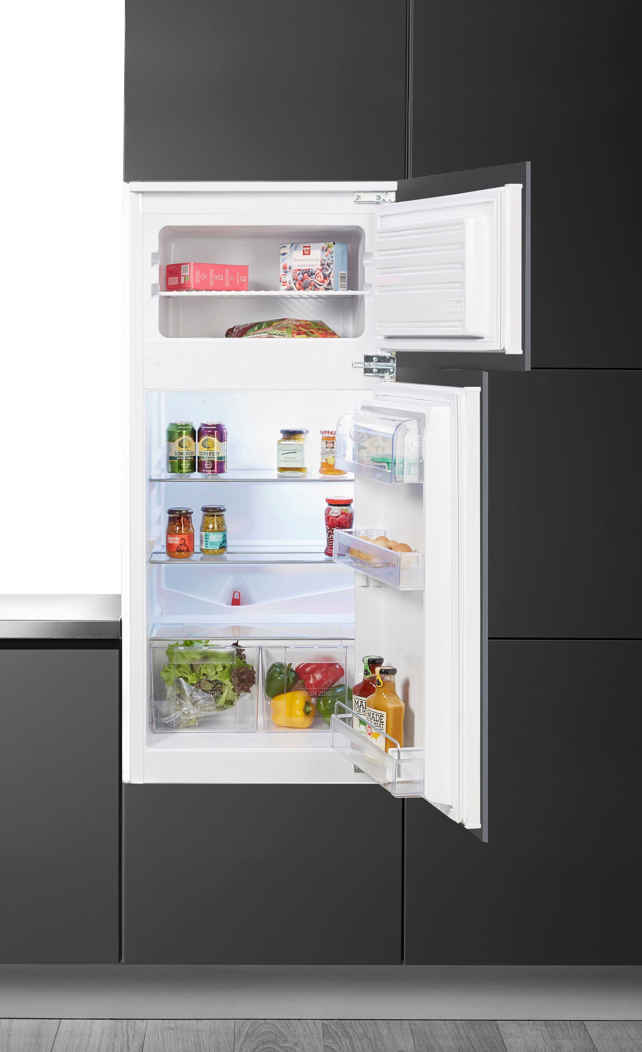 BAUKNECHT Einbaukühlgefrierkombination KDI 12S1, 122 cm hoch, 54 cm breit