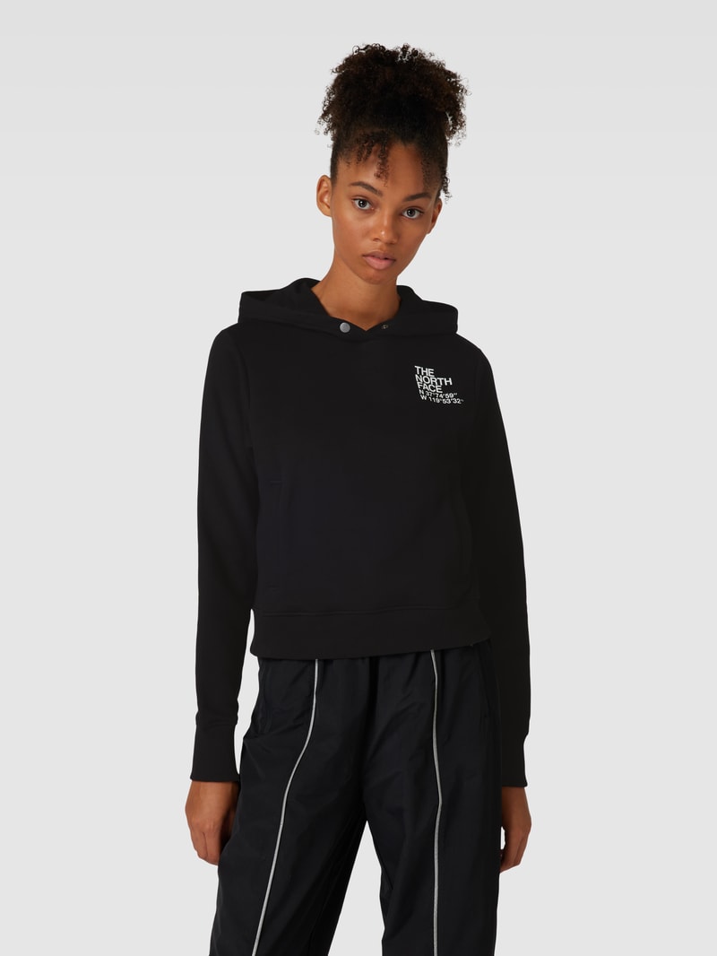 Cropped Hoodie mit Label-Print Modell 'COORDINATES' in schwarz