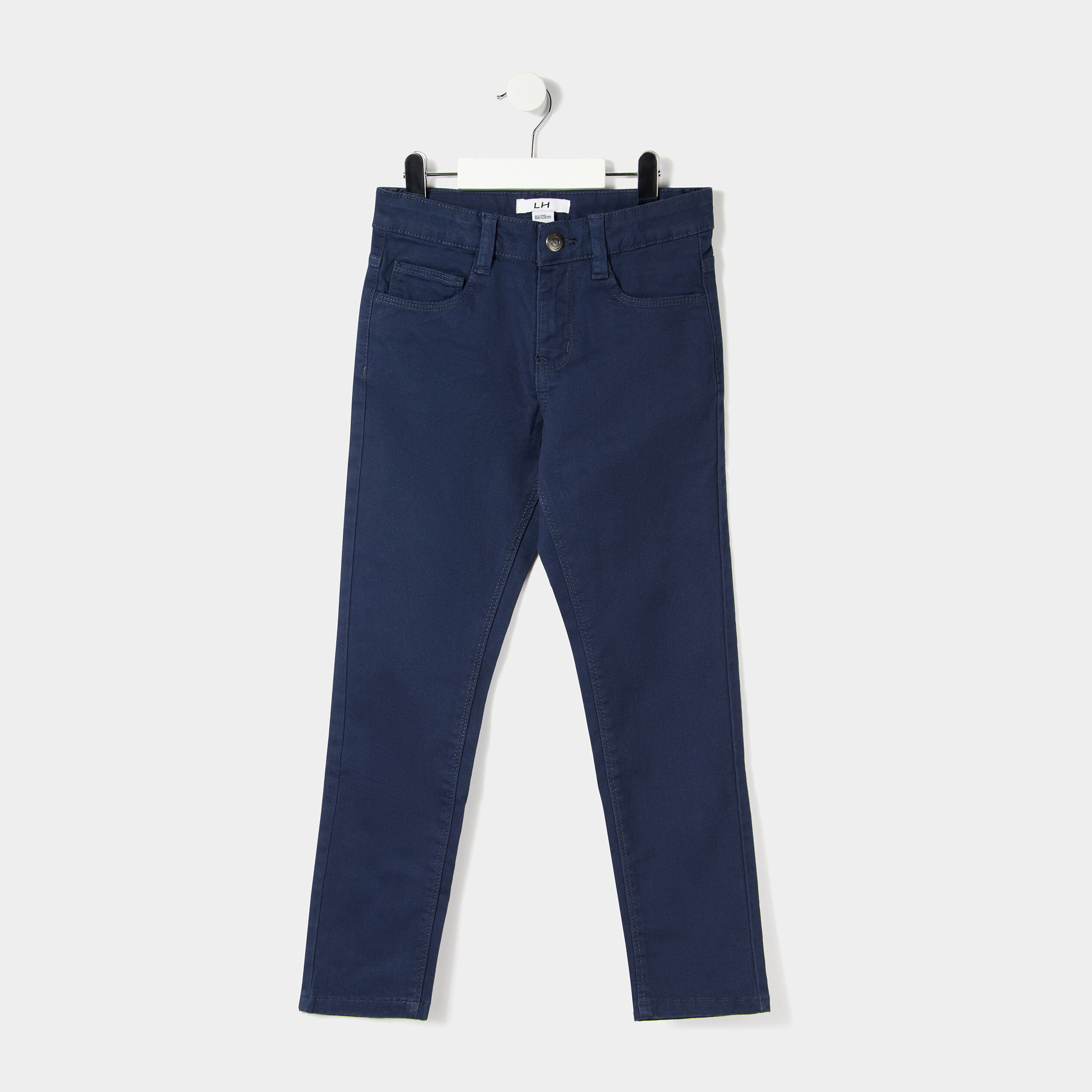 Pantalon slim stretch bleu marine garçon | La Halle