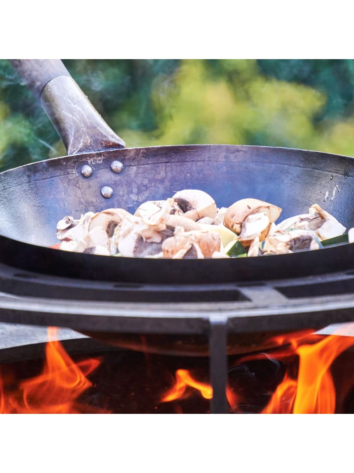 GORANDO WOK Pfanne für Gasherd Grill Eisen mit Holzgriff D: 32cm günstig kaufen onesize