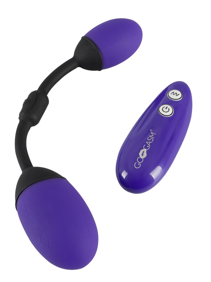 GoGasm vibrierende Liebeskugel Pussy & Ass Balls in lila günstig kaufen 21 cm