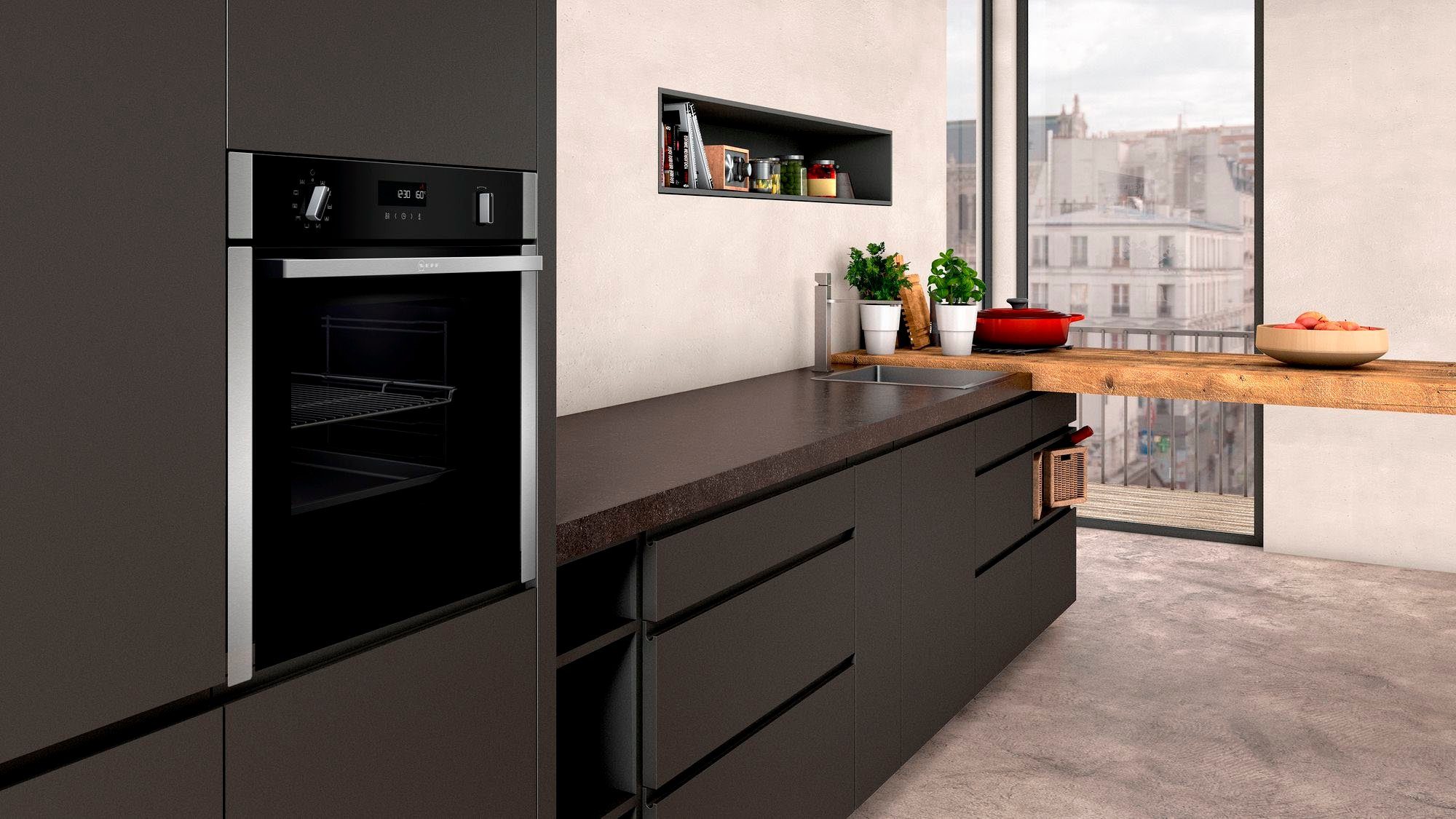 NEFF Einbaubackofen N 50 B6ACH7AN0, mit Hide®, Pyrolyse, EasyClean, CircoTherm®-Heißluft