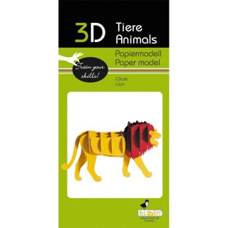 3D-Modell, Löwe, Spezialkarton, gelasert