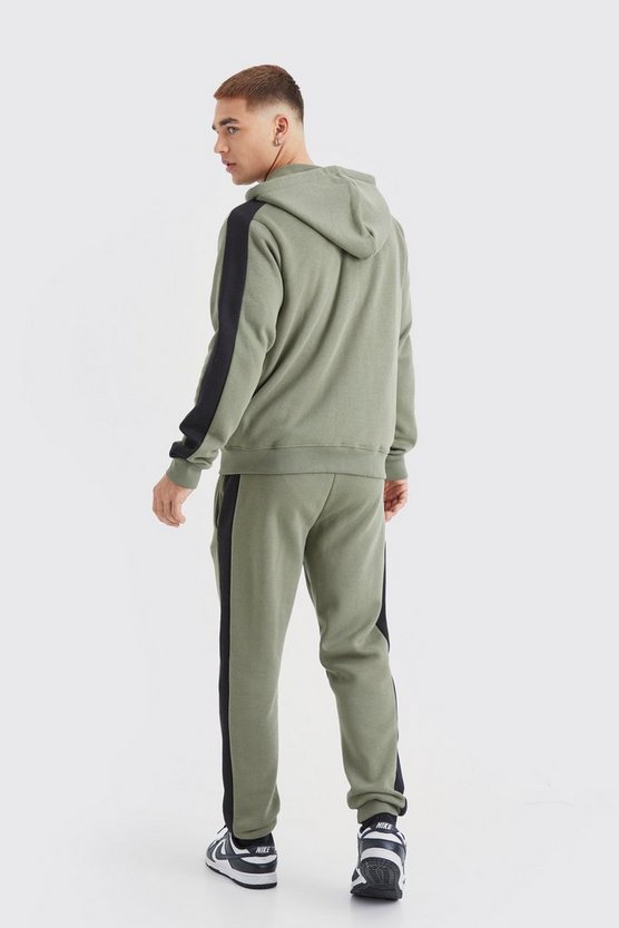 Slim-Fit Original Man Hoodie-Trainingsanzug mit Reißverschluss