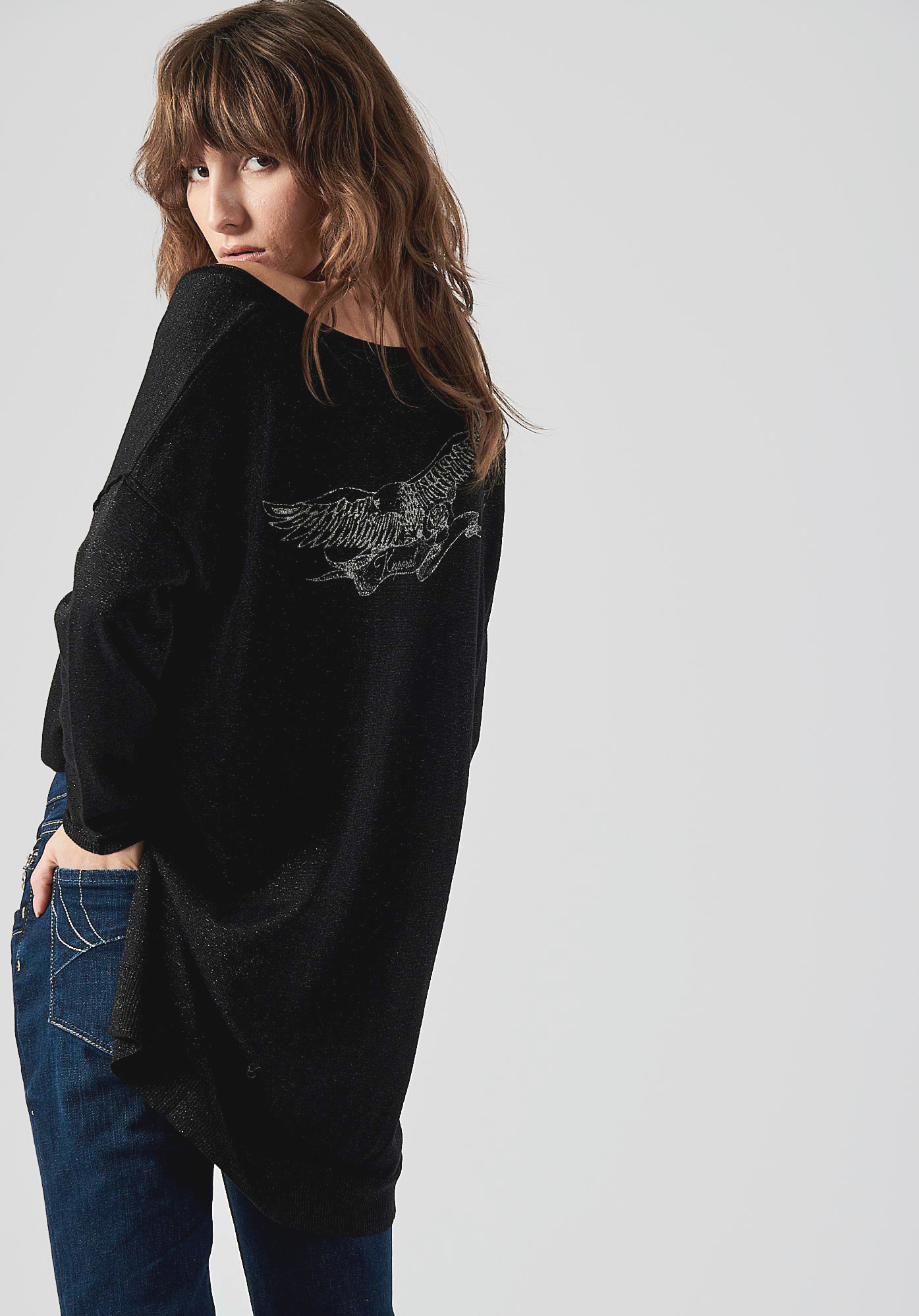 FERLY  Pull noir Femme