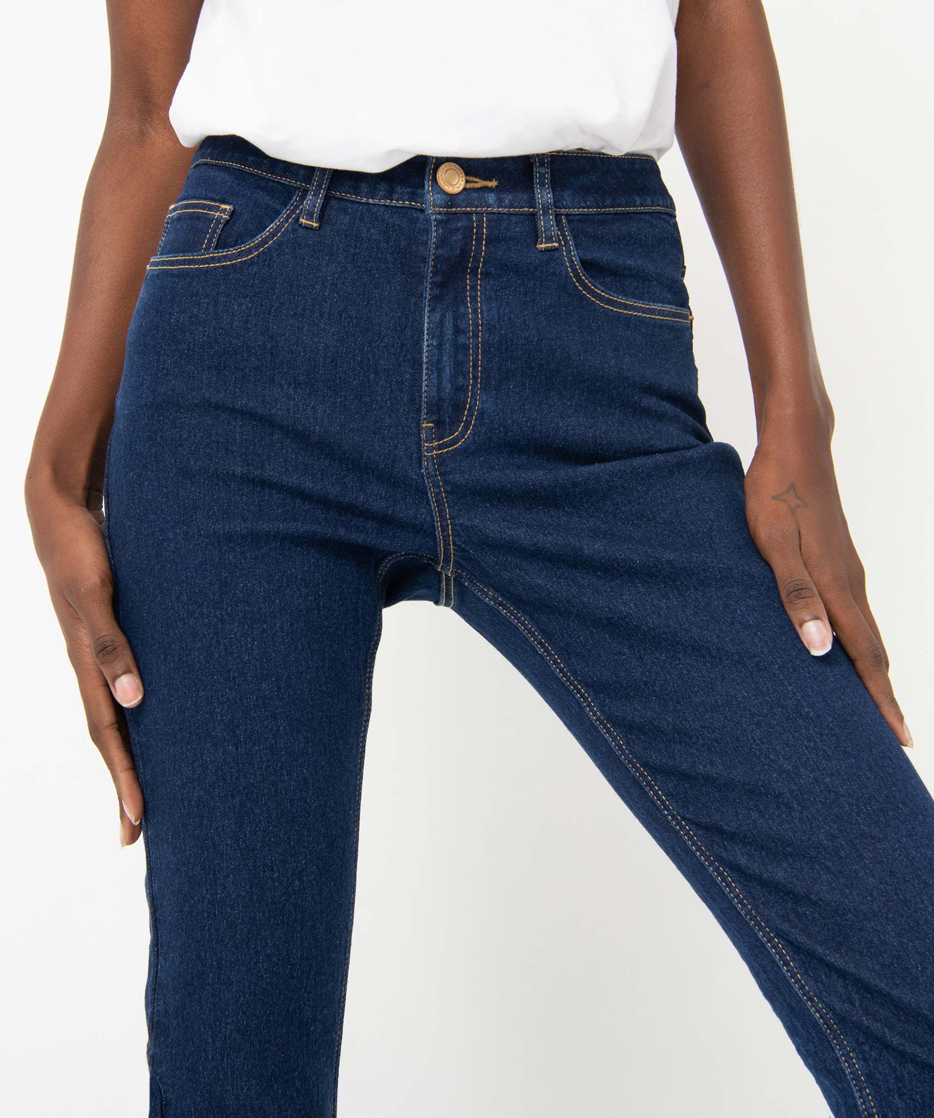 Jean femme coupe Slim taille haute - L30 brut | GEMO