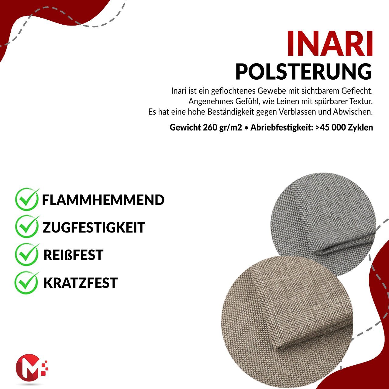 MKS MÖBEL Ecksofa ALVA, mit Hocker und Minibar - L-Form Sofa Mit Schlaffunktion