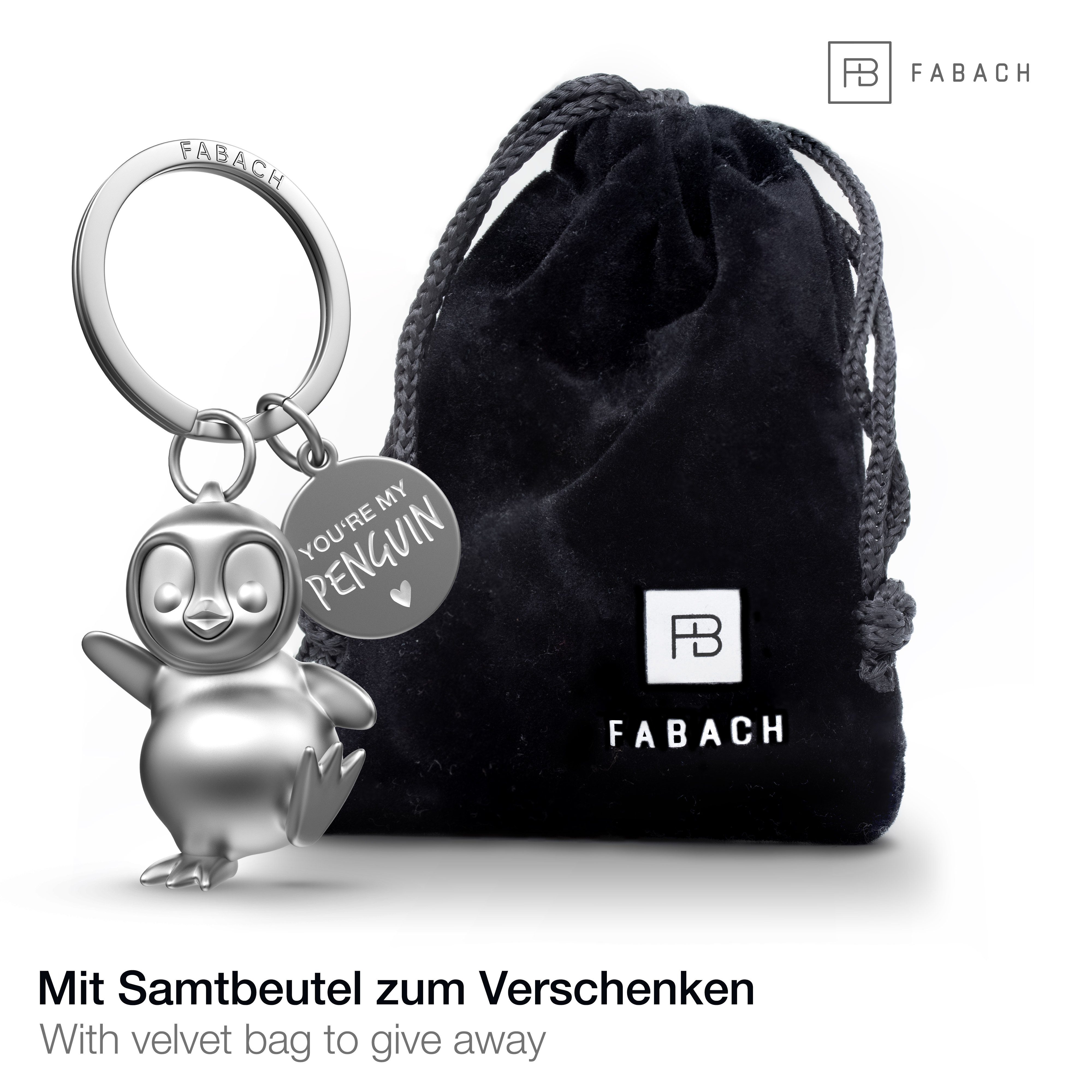 FABACH Schlüsselanhänger Pinguin Schlüsselanhänger Breezy mit Gravur 