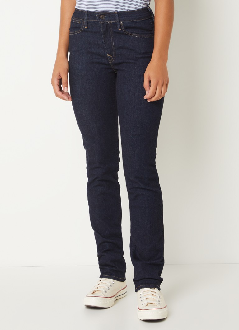 Blugi Levi's 712 cu talie medie, croială slim, într-o nuanță închisă