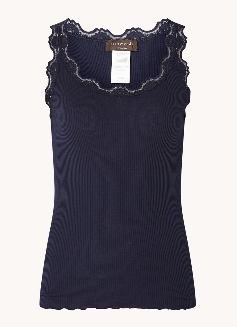 Rosemunde Tank top in silk blend with lace