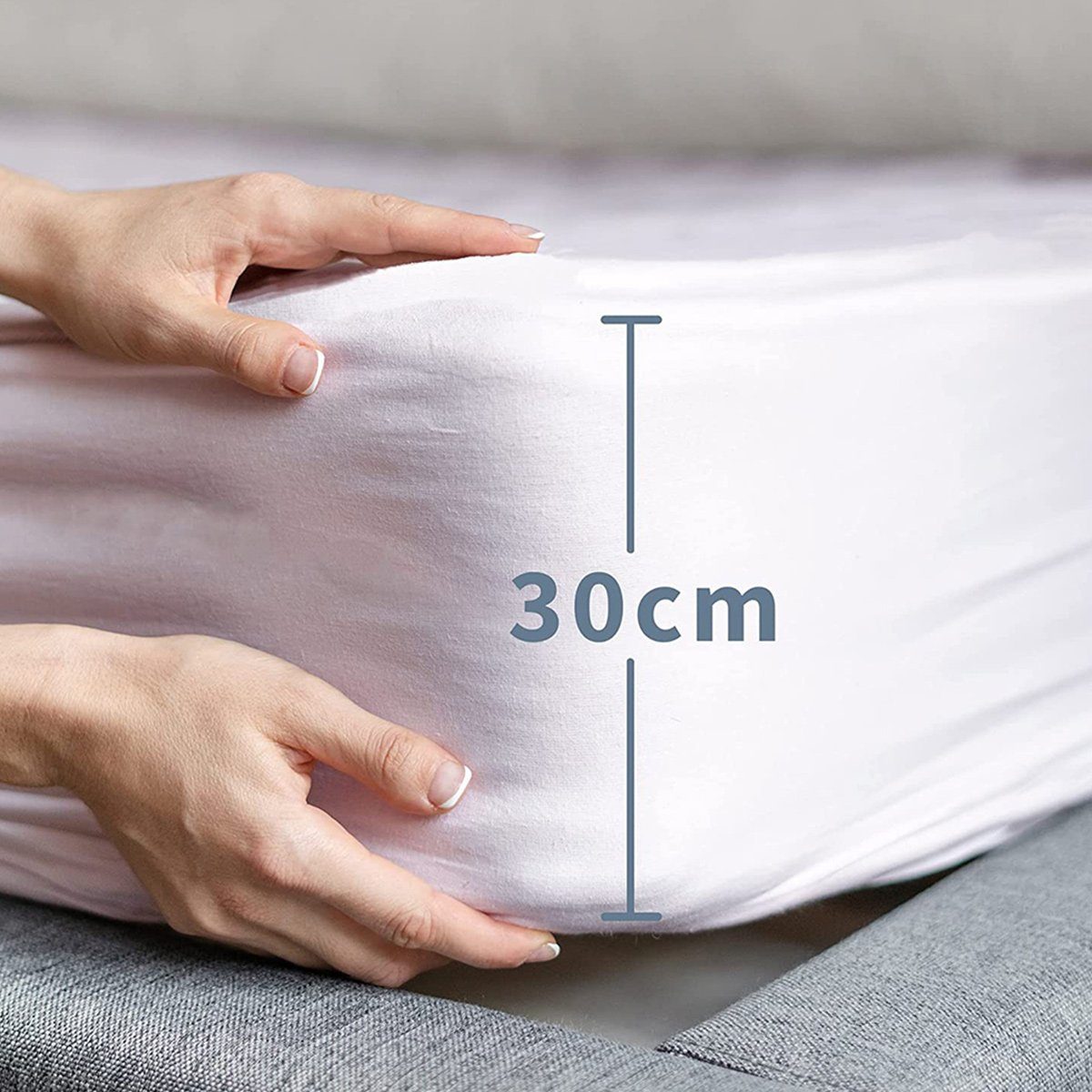 Matratzenschutzbezug Matratzenbezug aus Polyester-Baumwolle, elastisch, anpassungsfähig ZmdecQna