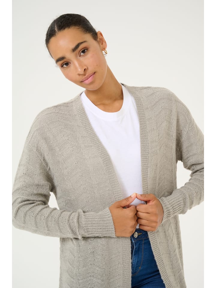 Kaffe Strickjacke KAemria in Elephant Skin günstig kaufen