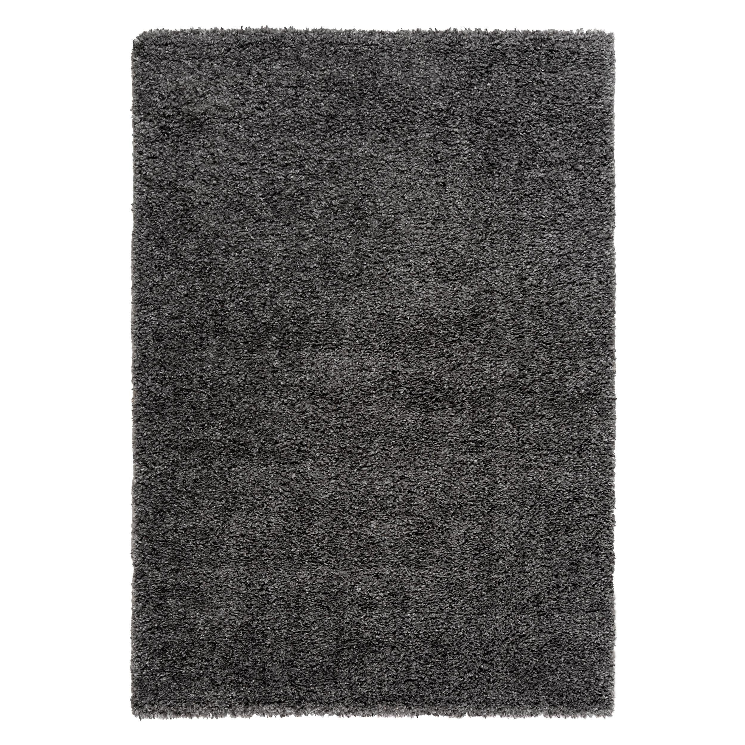 Teppich Teppich modern Design, anthrazit uni, Sehrazat, rechteckig, Höhe: 30 mm, Shaggy Hochflor Teppich mit zeitlosem Muster, Langflor Teppich, für Wohnzimmer, Schlafzimmer, Esszimmer, Kinderziemer, Flur, Diele