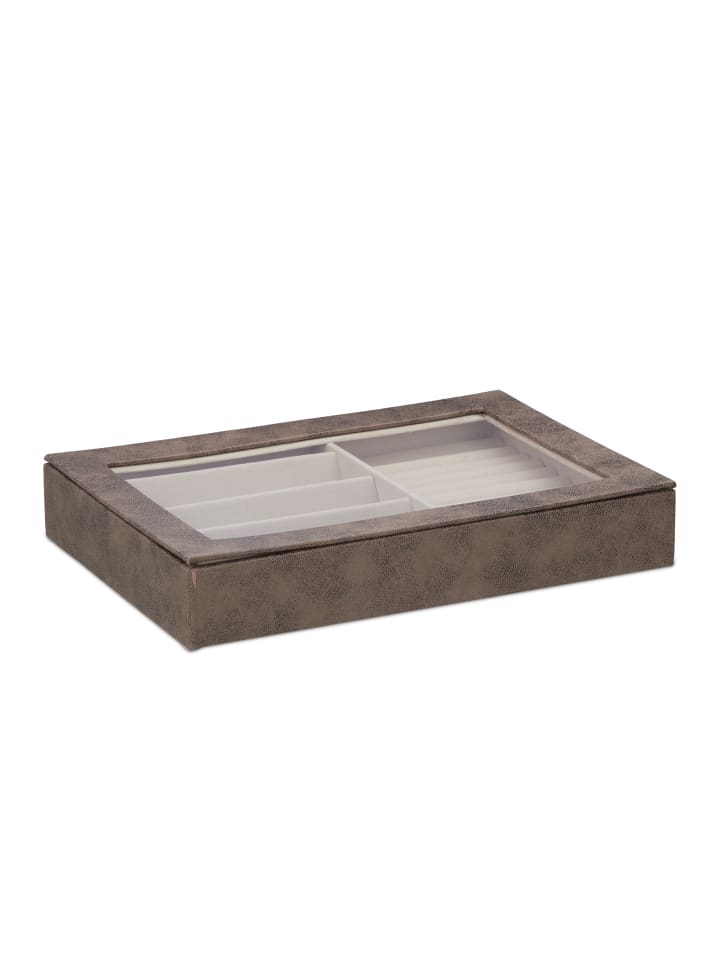 relaxdays Schmuckkästchen in Braun - (B)30 x (H)5 x (T)21 cm günstig kaufen onesize