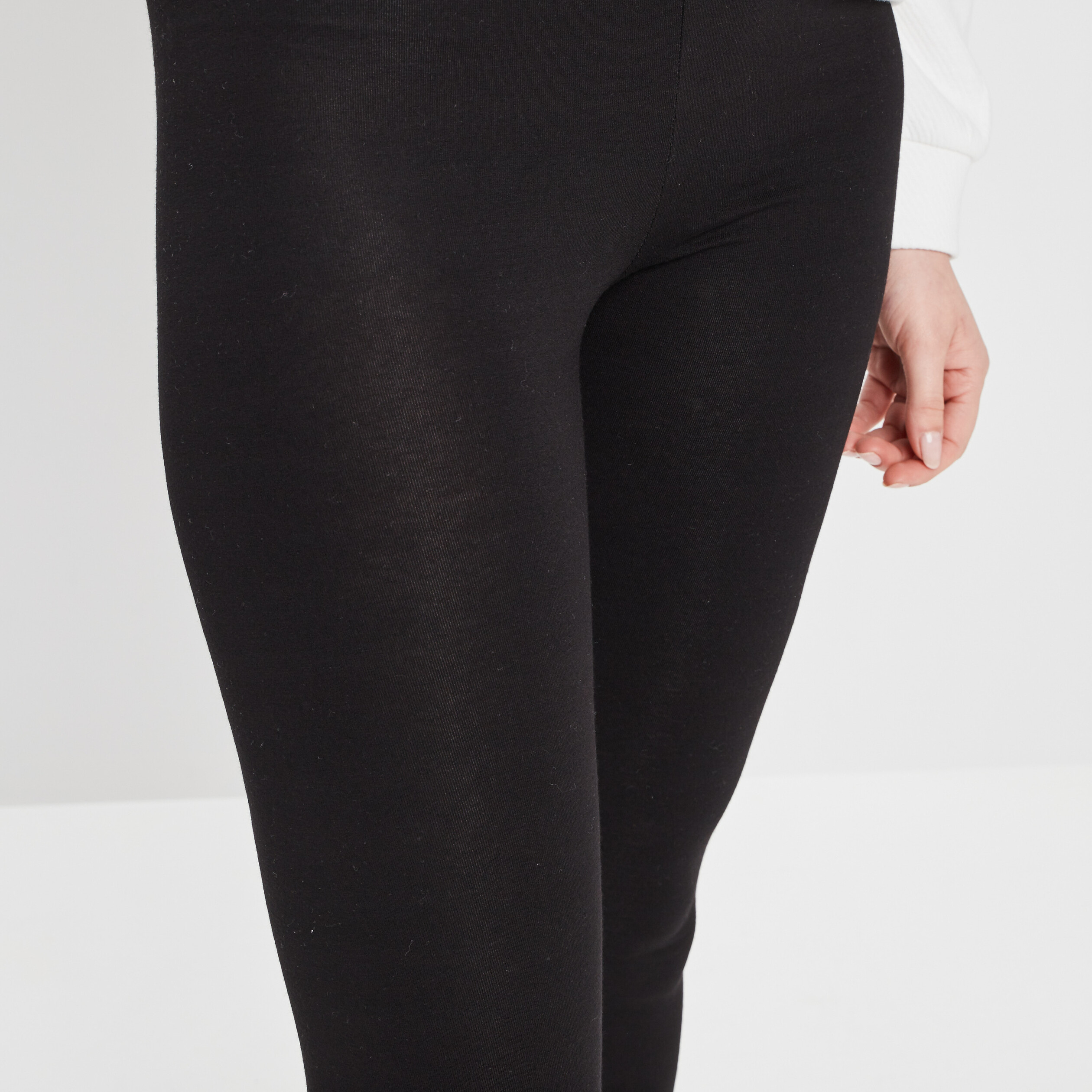 Legging taille élastiquée noir femme | La Halle