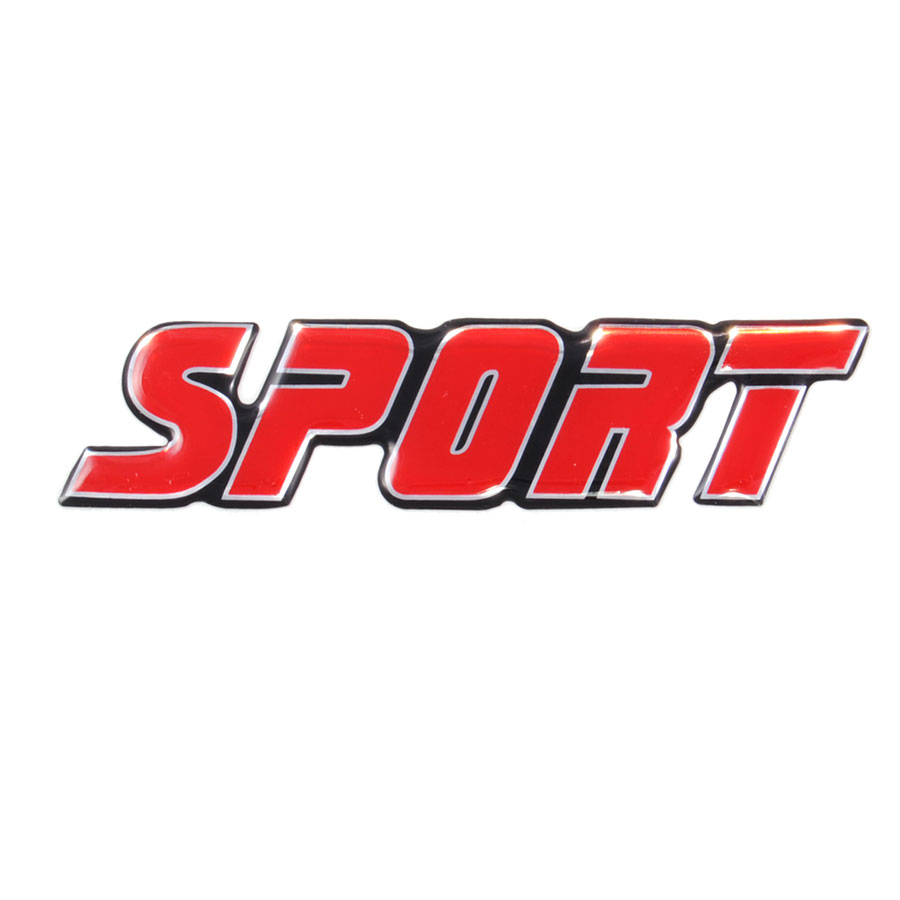 Aufkleber "Sport", 3D-Sticker in Rot, selbstklebend, 1 Stück - ATU